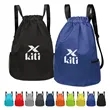Large Sport Drawstring Backpack W/ Side Mesh Pocket | https://www.bestnamebadges.com