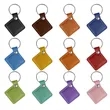 Square PU Leather Keychain Key Fob | https://www.bestnamebadges.com