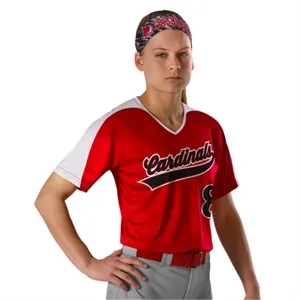 Alleson Athletic Women's V-Neck Fastpitch Jersey - 558VW | https://www.bestnamebadges.com