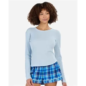 Boxercraft Women's Waffle Knit Baby Long Sleeve T-Shirt -...