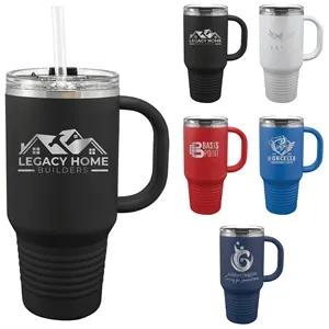 Polar Camel 32 oz. Stainless Steel Travel Mug w/ Snap Lid