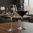 Tucson Gold Rim Burgundy Wine -  Deep Etch | https://www.bestnamebadges.com