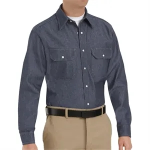 Red Kap Men's Deluxe Denim Long Sleeve Shirt - SD78
