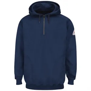 Bulwark Men's Flame Resistant Quarter-Zip Hooded Sweatshi...