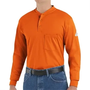 Bulwark Men's Long Sleeve Tagless Henley Shirt - SEL2