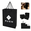 Black Paper Shopping Tote Gift Bag W/ Handles 4.7"x4"x2.4" | https://www.bestnamebadges.com