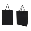 Black Paper Shopping Tote Gift Bag W/ Handles 4.7"x4"x2.4" | https://www.bestnamebadges.com