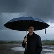 46" Arc Auto Open Folding Umbrella W/ LED Flashlight | https://www.bestnamebadges.com