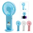 Plastic Mini Rechargeable Handheld Fan With Stand | https://www.bestnamebadges.com