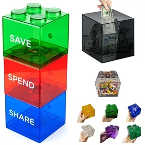 Transparent Plastic Block Coin Banks