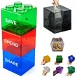 Transparent Plastic Block Coin Banks | https://www.bestnamebadges.com