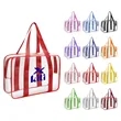 Clear PVC Travel Toiletry Bag With Handle | https://www.bestnamebadges.com