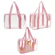 Clear PVC Travel Toiletry Bag With Handle | https://www.bestnamebadges.com
