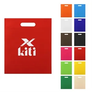 12"x10" Small Non Woven Shopping Tote Bag W/Die Cut Handle