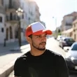 5 Panel Two Tone Mesh Back Trucker Cap | https://www.bestnamebadges.com