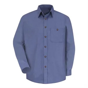 Red Kap Men's Mini-Plaid Uniform Long Sleeve Shirt - SP74