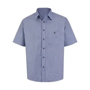 Red Kap Men's Mini-Plaid Uniform Short Sleeve Shirt - SP84