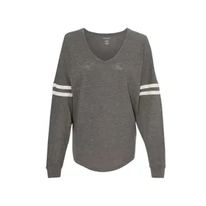 Boxercraft Women's Slub Jersey Varsitee V-Neck Long Sleev...