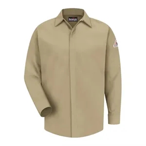Bulwark Men's Concealed-Gripper Pocketless Work Shirt - SLS2