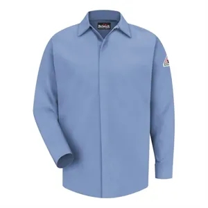 Bulwark Men's Tall Concealed-Gripper Pocketless Work Shir...
