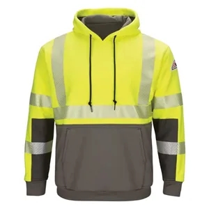 Bulwark Men's Hi-Visibility Color-Blocked Hooded Sweatshi...