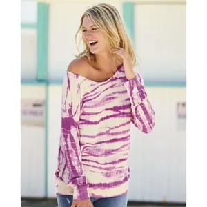 MV Sport Women's French Terry Off-the-Shoulder Tie-Dyed S...
