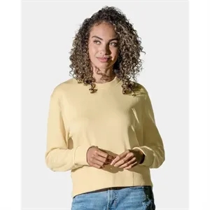MV Sport Women's Romi Cloud Fleece Crop Crewneck Sweatshi...