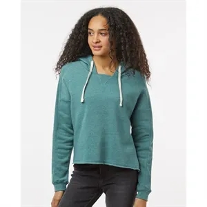 MV Sport Women's Angel Fleece Crop Hooded Sweatshirt - W2...
