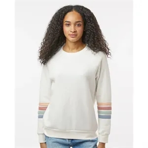 MV Sport Women's Striped Sleeves Crewneck Sweatshirt - W2...