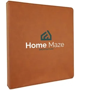10 1/2"x11 1/2" Rawhide Leatherette 3 Ring Binder