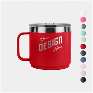 14 Oz YETI® Rambler Stainless Steel Insulated Stackable Mug | https://www.bestnamebadges.com