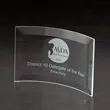 Crescent Small Glass Award | https://www.bestnamebadges.com