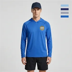 Unisex Sunproof Long Sleeve Fishing Hooded Shirt 200GSM