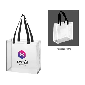 Reflective Shopper Clear EVA Reflective Tote Bag | https://www.bestnamebadges.com