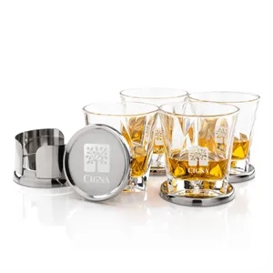 Baldoni Coasters & Oakhaven On-the-Rocks Set