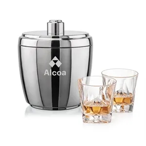 Pescara Ice Bucket & Oakhaven On-the-Rocks Set