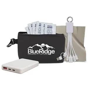 7 pcs Tech Kit in Black Mesh Zipper Pouch