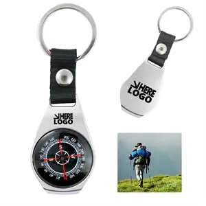 MOQ 20 Compass Key Chain Outdoor Alloy Handheld Key Tag