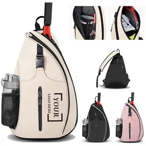 Water Resistant Tennis Pickleball Racket Sling Bag