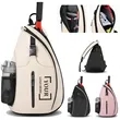 Water Resistant Tennis Pickleball Racket Sling Bag | https://www.bestnamebadges.com