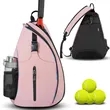 Water Resistant Tennis Pickleball Racket Sling Bag | https://www.bestnamebadges.com