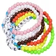 Custom Letter Bead Elastic Bracelet | https://www.bestnamebadges.com