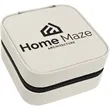 White Leatherette Travel Jewelry Box | https://www.bestnamebadges.com