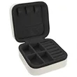 White Leatherette Travel Jewelry Box | https://www.bestnamebadges.com