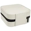 White Leatherette Travel Jewelry Box | https://www.bestnamebadges.com