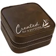 Rustic/Silver Leatherette Travel Jewelry Box | https://www.bestnamebadges.com