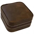 Rustic/Silver Leatherette Travel Jewelry Box | https://www.bestnamebadges.com