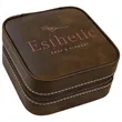 Rustic/Silver Leatherette Travel Jewelry Box | https://www.bestnamebadges.com