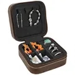 Rustic/Silver Leatherette Travel Jewelry Box | https://www.bestnamebadges.com