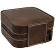Rustic/Silver Leatherette Travel Jewelry Box | https://www.bestnamebadges.com